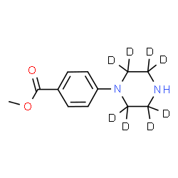 ChemSpider 2D Image | Methyl 4-[(2,2,3,3,5,5,6,6-~2~H_8_)-1-piperazinyl]benzoate | C12H8D8N2O2