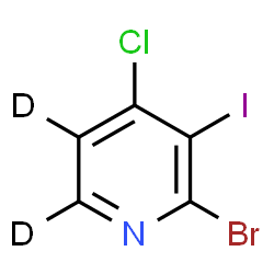 ChemSpider 2D Image | 2-Bromo-4-chloro-3-iodo(~2~H_2_)pyridine | C5D2BrClIN