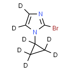 ChemSpider 2D Image | 2-Bromo-1-(~2~H_5_)cyclopropyl(~2~H_2_)-1H-imidazole | C6D7BrN2