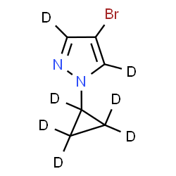 ChemSpider 2D Image | 4-Bromo-1-(~2~H_5_)cyclopropyl(~2~H_2_)-1H-pyrazole | C6D7BrN2