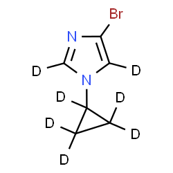 ChemSpider 2D Image | 4-Bromo-1-(~2~H_5_)cyclopropyl(~2~H_2_)-1H-imidazole | C6D7BrN2