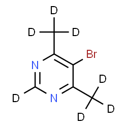 ChemSpider 2D Image | 5-Bromo-4,6-bis[(~2~H_3_)methyl](~2~H)pyrimidine | C6D7BrN2