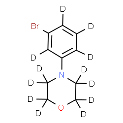 ChemSpider 2D Image | 4-[3-Bromo(~2~H_4_)phenyl](~2~H_8_)morpholine | C10D12BrNO