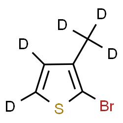 ChemSpider 2D Image | 2-Bromo-3-(~2~H_3_)methyl(~2~H_2_)thiophene | C5D5BrS