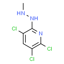 ChemSpider 2D Image | 2,3,5-Trichloro-6-(2-methylhydrazino)pyridine | C6H6Cl3N3