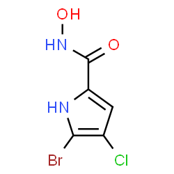 ChemSpider 2D Image | 5-Bromo-4-chloro-N-hydroxy-1H-pyrrole-2-carboxamide | C5H4BrClN2O2