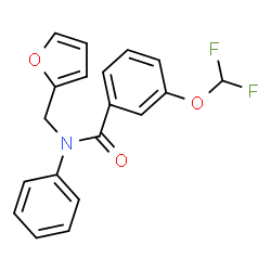 ChemSpider 2D Image | 3-(Difluoromethoxy)-N-(2-furylmethyl)-N-phenylbenzamide | C19H15F2NO3
