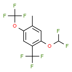 ChemSpider 2D Image | 1-(Difluoromethoxy)-5-methyl-4-(trifluoromethoxy)-2-(trifluoromethyl)benzene | C10H6F8O2