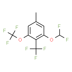 ChemSpider 2D Image | 1-(Difluoromethoxy)-5-methyl-3-(trifluoromethoxy)-2-(trifluoromethyl)benzene | C10H6F8O2