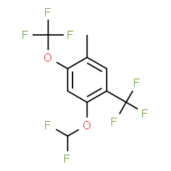 ChemSpider 2D Image | 1-(Difluoromethoxy)-4-methyl-5-(trifluoromethoxy)-2-(trifluoromethyl)benzene | C10H6F8O2