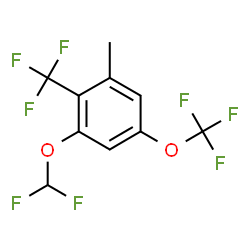 ChemSpider 2D Image | 1-(Difluoromethoxy)-3-methyl-5-(trifluoromethoxy)-2-(trifluoromethyl)benzene | C10H6F8O2