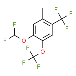 ChemSpider 2D Image | 1-(Difluoromethoxy)-5-methyl-2-(trifluoromethoxy)-4-(trifluoromethyl)benzene | C10H6F8O2
