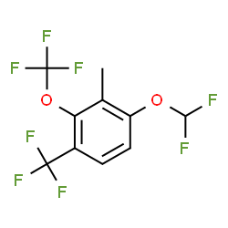 ChemSpider 2D Image | 1-(Difluoromethoxy)-2-methyl-3-(trifluoromethoxy)-4-(trifluoromethyl)benzene | C10H6F8O2