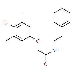 ChemSpider 2D Image | 2-(4-Bromo-3,5-dimethylphenoxy)-N-[2-(1-cyclohexen-1-yl)ethyl]acetamide | C18H24BrNO2