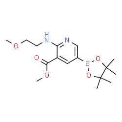 ChemSpider 2D Image | Methyl 2-[(2-methoxyethyl)amino]-5-(4,4,5,5-tetramethyl-1,3,2-dioxaborolan-2-yl)nicotinate | C16H25BN2O5
