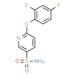 ChemSpider 2D Image | 6-[(2,4-Difluorophenyl)sulfanyl]-3-pyridinesulfonamide | C11H8F2N2O2S2