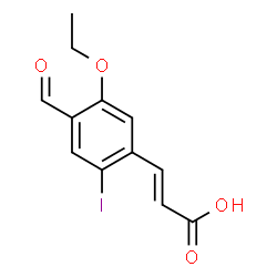 ChemSpider 2D Image | (2E)-3-(5-Ethoxy-4-formyl-2-iodophenyl)acrylic acid | C12H11IO4