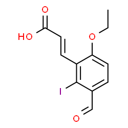 ChemSpider 2D Image | (2E)-3-(6-Ethoxy-3-formyl-2-iodophenyl)acrylic acid | C12H11IO4
