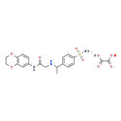 ChemSpider 2D Image | N-(2,3-Dihydro-1,4-benzodioxin-6-yl)-N~2~-[1-(4-sulfamoylphenyl)ethyl]glycinamide ethanedioate (1:1) | C20H23N3O9S