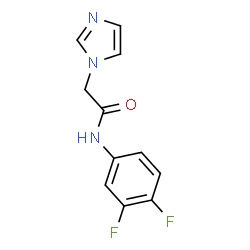ChemSpider 2D Image | N-(3,4-Difluorophenyl)-2-(1H-imidazol-1-yl)acetamide | C11H9F2N3O