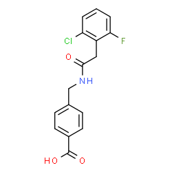 ChemSpider 2D Image | 4-({[(2-Chloro-6-fluorophenyl)acetyl]amino}methyl)benzoic acid | C16H13ClFNO3