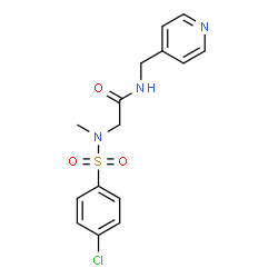 ChemSpider 2D Image | 2-(N-methyl-4-chlorobenzenesulfonamido)-N-(pyridin-4-ylmethyl)acetamide | C15H16ClN3O3S