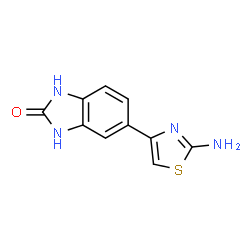 ChemSpider 2D Image | 5-(2-Amino-1,3-thiazol-4-yl)-1,3-dihydro-2H-benzimidazol-2-one | C10H8N4OS