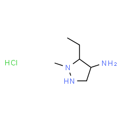 ChemSpider 2D Image | 5-Ethyl-1-methyl-4-pyrazolidinamine hydrochloride (1:1) | C6H16ClN3