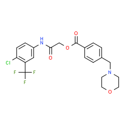 ChemSpider 2D Image | 2-{[4-Chloro-3-(trifluoromethyl)phenyl]amino}-2-oxoethyl 4-(4-morpholinylmethyl)benzoate | C21H20ClF3N2O4