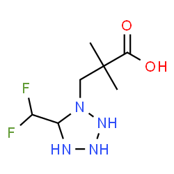ChemSpider 2D Image | 3-[5-(Difluoromethyl)-1-tetrazolidinyl]-2,2-dimethylpropanoic acid | C7H14F2N4O2