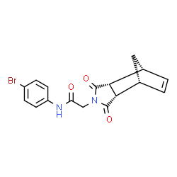 ChemSpider 2D Image | N-(4-Bromophenyl)-2-[(1R,2R,6S,7R)-3,5-dioxo-4-azatricyclo[5.2.1.0~2,6~]dec-8-en-4-yl]acetamide | C17H15BrN2O3