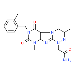 ChemSpider 2D Image | 2-[3,9-Dimethyl-7-(2-methylbenzyl)-6,8-dioxo-6,7,8,9-tetrahydro[1,2,4]triazino[3,4-f]purin-1(4H)-yl]acetamide | C19H21N7O3