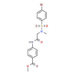 ChemSpider 2D Image | Methyl 4-({N-[(4-bromophenyl)sulfonyl]-N-methylglycyl}amino)benzoate | C17H17BrN2O5S