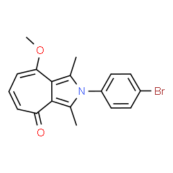 ChemSpider 2D Image | 2-(4-Bromophenyl)-8-methoxy-1,3-dimethylcyclohepta[c]pyrrol-4(2H)-one | C18H16BrNO2
