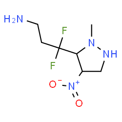 ChemSpider 2D Image | 3,3-Difluoro-3-(2-methyl-4-nitro-3-pyrazolidinyl)-1-propanamine | C7H14F2N4O2