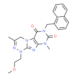ChemSpider 2D Image | 1-(2-Methoxyethyl)-3,9-dimethyl-7-(1-naphthylmethyl)-1,4-dihydro[1,2,4]triazino[3,4-f]purine-6,8(7H,9H)-dione | C23H24N6O3