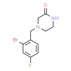 ChemSpider 2D Image | 4-(2-Bromo-4-fluorobenzyl)-2-piperazinone | C11H12BrFN2O