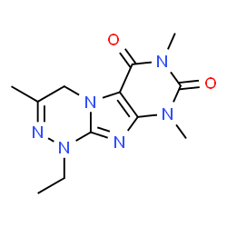 ChemSpider 2D Image | 1-Ethyl-3,7,9-trimethyl-1,4-dihydro[1,2,4]triazino[3,4-f]purine-6,8(7H,9H)-dione | C12H16N6O2