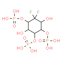 ChemSpider 2D Image | 5,5-Difluoro-3,6-dihydroxy-1,2,4-cyclohexanetriyl tris[dihydrogen (phosphate)] | C6H13F2O14P3