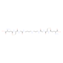 ChemSpider 2D Image | 2,31-Diamino-5,8,11,22,25,28-hexaoxo-7,26-bis(sulfanylmethyl)-6,9,12,16,21,24,27-heptaazadotriacontane-1,32-dioic acid | C27H49N9O10S2