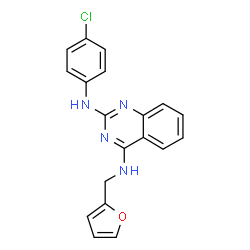ChemSpider 2D Image | N~2~-(4-Chlorophenyl)-N~4~-(2-furylmethyl)-2,4-quinazolinediamine | C19H15ClN4O