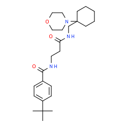 ChemSpider 2D Image | 4-(2-Methyl-2-propanyl)-N-[3-({[1-(4-morpholinyl)cyclohexyl]methyl}amino)-3-oxopropyl]benzamide | C25H39N3O3