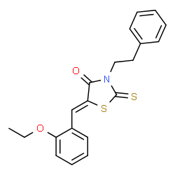 ChemSpider 2D Image | (5Z)-5-(2-Ethoxybenzylidene)-3-(2-phenylethyl)-2-thioxo-1,3-thiazolidin-4-one | C20H19NO2S2