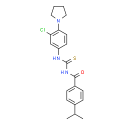 ChemSpider 2D Image | 1-[3-CHLORO-4-(PYRROLIDIN-1-YL)PHENYL]-3-(4-ISOPROPYLBENZOYL)THIOUREA | C21H24ClN3OS