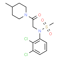 ChemSpider 2D Image | N-(2,3-Dichlorophenyl)-N-[2-(4-methyl-1-piperidinyl)-2-oxoethyl]methanesulfonamide | C15H20Cl2N2O3S