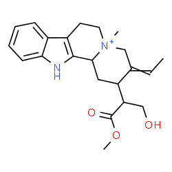 ChemSpider 2D Image | 3-Ethylidene-2-(3-hydroxy-1-methoxy-1-oxo-2-propanyl)-5-methyl-1,2,3,4,6,7,12,12b-octahydroindolo[2,3-a]quinolizin-5-ium | C22H29N2O3