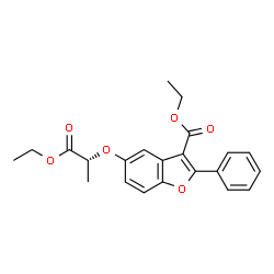 ChemSpider 2D Image | Ethyl 5-{[(2R)-1-ethoxy-1-oxo-2-propanyl]oxy}-2-phenyl-1-benzofuran-3-carboxylate | C22H22O6