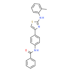 ChemSpider 2D Image | N-(4-{2-[(2-Methylphenyl)amino]-1,3-thiazol-4-yl}phenyl)benzamide | C23H19N3OS