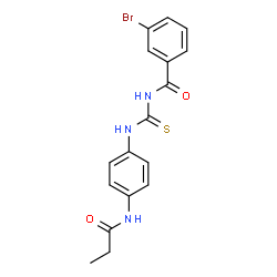 ChemSpider 2D Image | 3-Bromo-N-{[4-(propionylamino)phenyl]carbamothioyl}benzamide | C17H16BrN3O2S