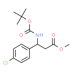 ChemSpider 2D Image | Methyl 3-(4-chlorophenyl)-3-({[(2-methyl-2-propanyl)oxy]carbonyl}amino)propanoate | C15H20ClNO4